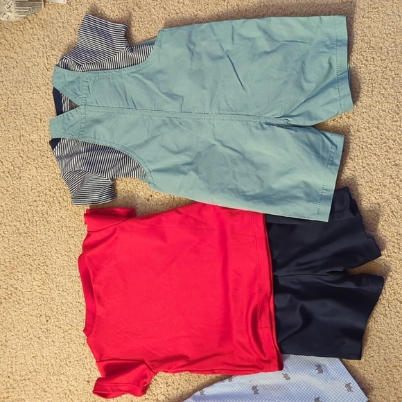 Bundle of Three Little Boy Outfits Size 12 Month 1 Nike and 2 Carter's Overalls - Picture 10 of 11